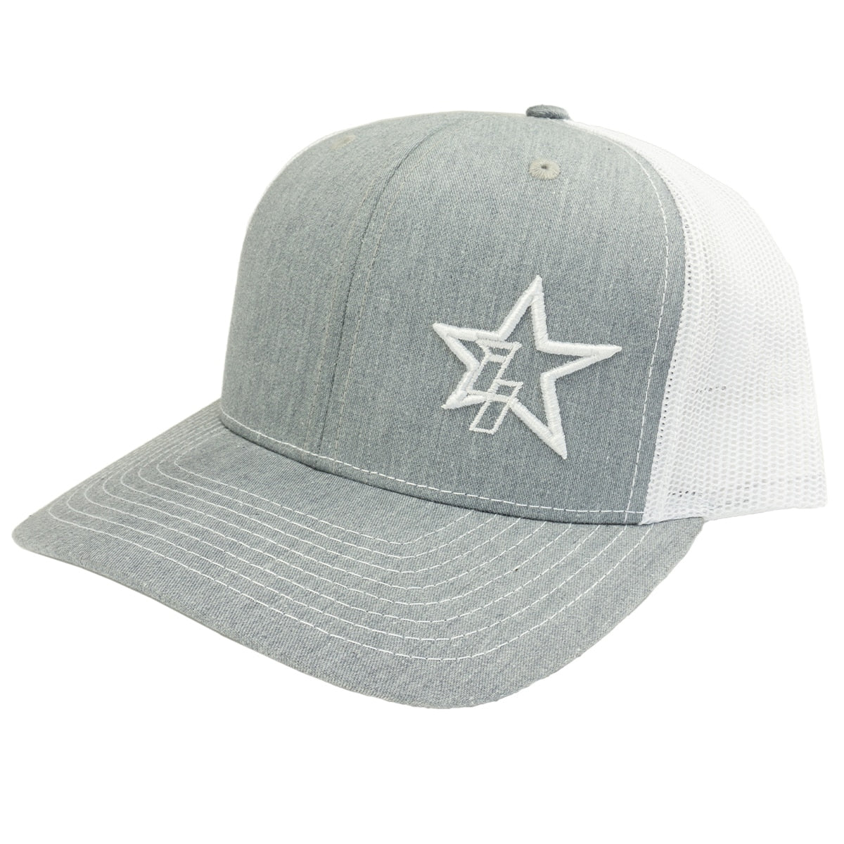 Gray/White Snapback White Star Logo Hat